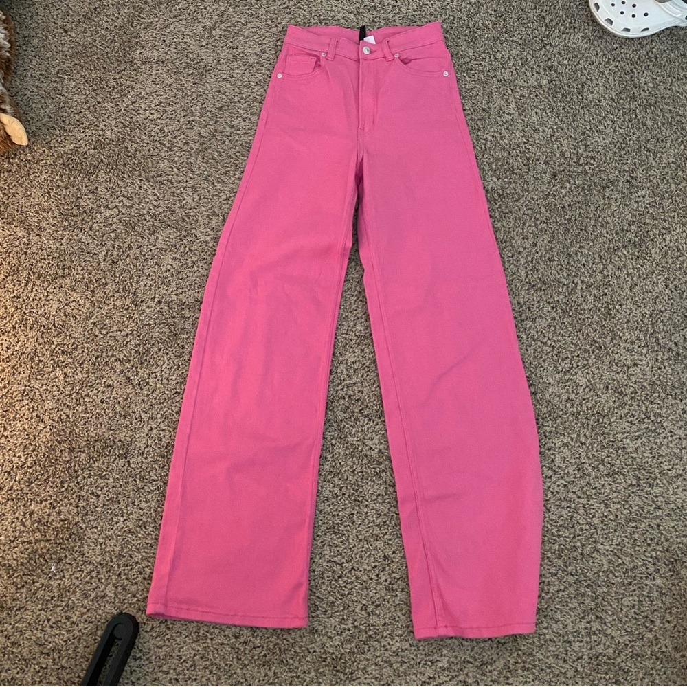 H&M Wide-Leg Twill Pants